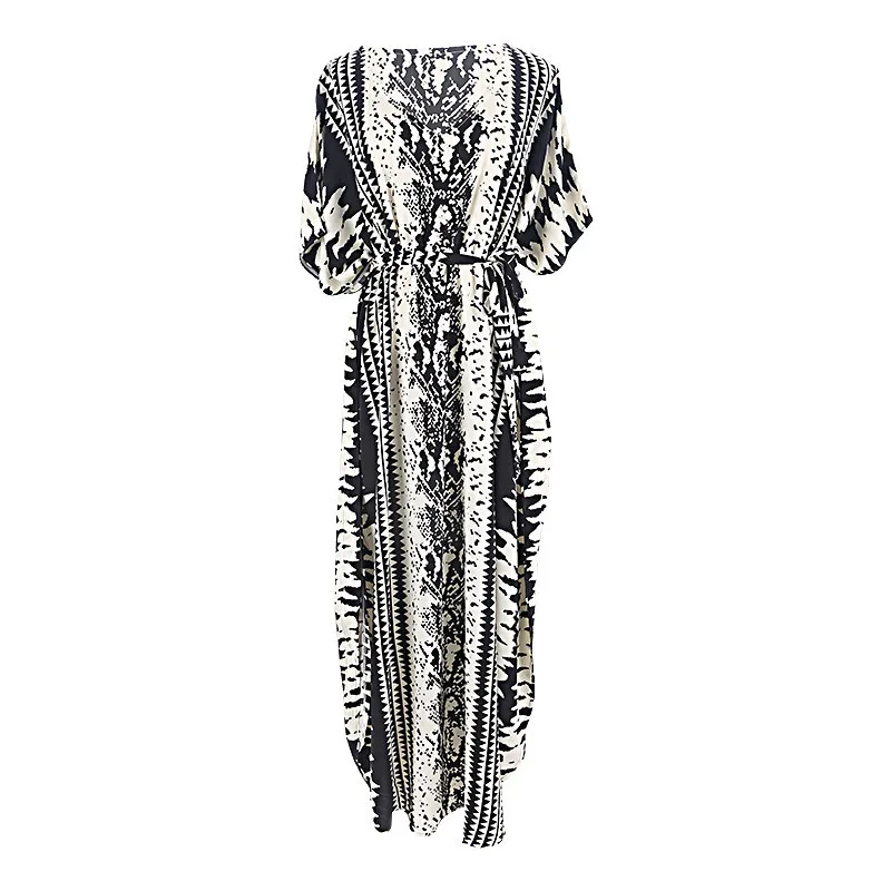 

European and American Loose Cotton Robe Sunscreen Clothes Beach Coat Blouse Seaside Vacation Long Skirt Dress Overalls Women