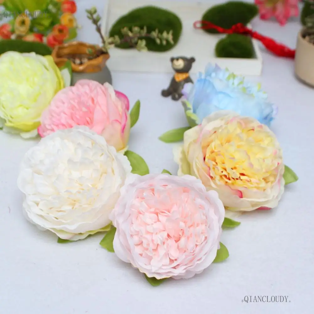 1 шт. богатые пионы Роза из искусственного шелка Цветы головки Свадебные