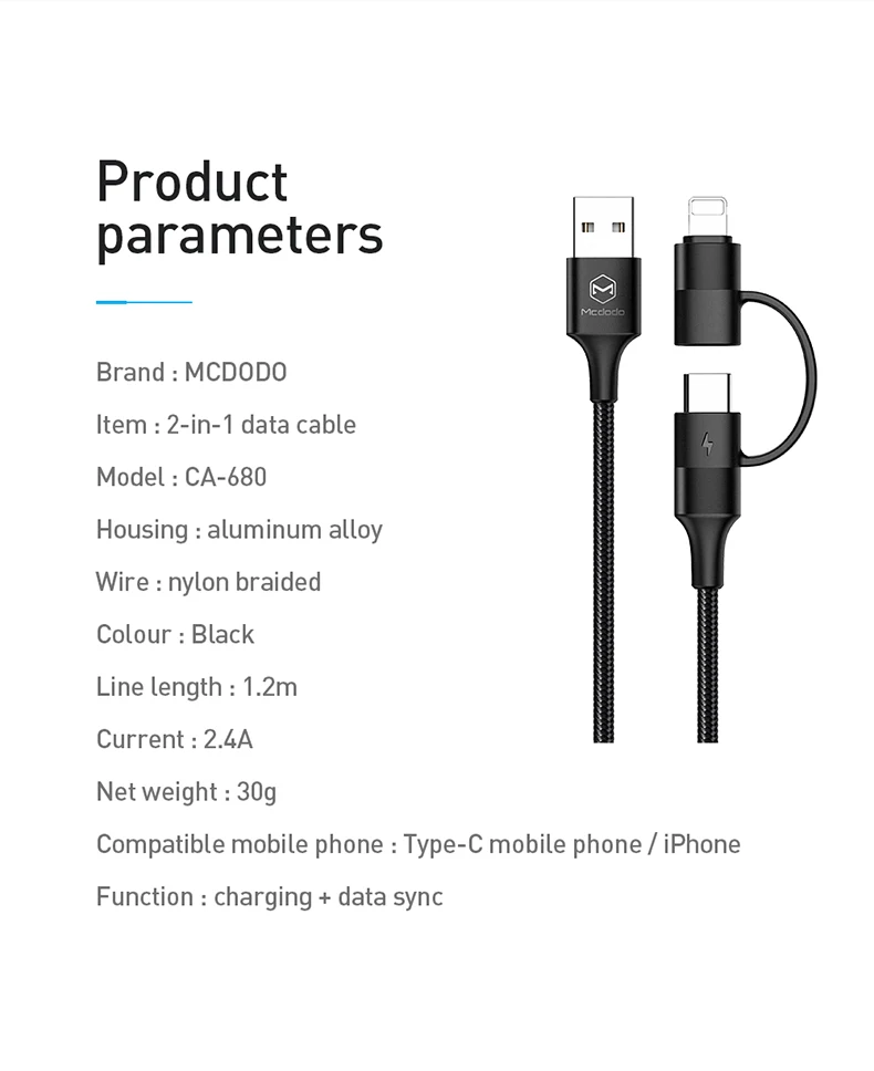2 в 1 для usb c для lightning зарядный кабель для iPhone xs xr 8 7 6 samsung s8 s9 huawei Быстрый usb зарядный кабель QC4.0 светодиодный свет