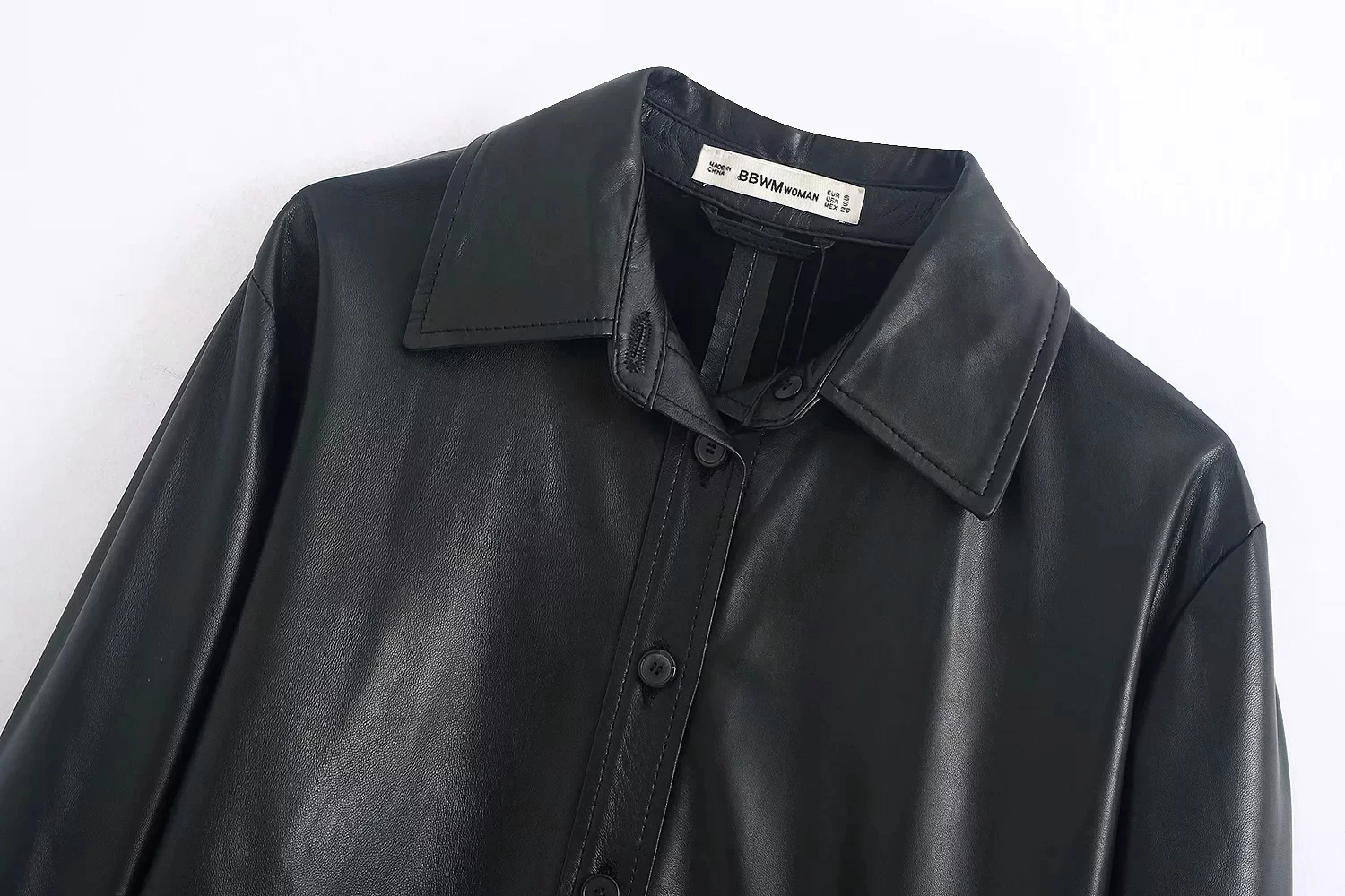 Искусственная кожа женская рубашка платье с длинным рукавом искусственная