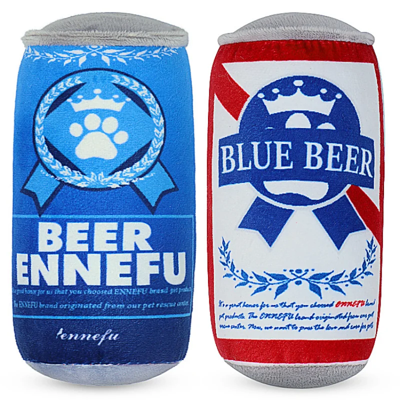 Dog Toys Pet Plush Beer Can Squeaky Toy Puppy Bite Resistant Chew Throwing Training Fo Small Medium Large | Дом и сад