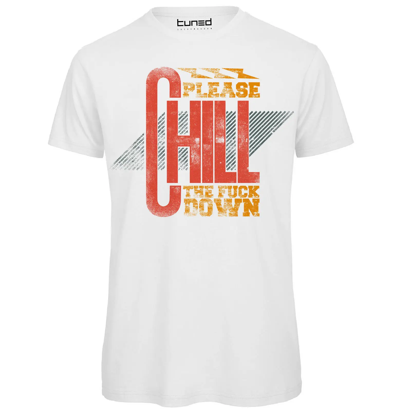

T-Shirt Divertente Uomo Maglietta Con Stampa Frasi Ironiche Please Chill Tuned Men Brand Printed 100% Cotton T Shirt