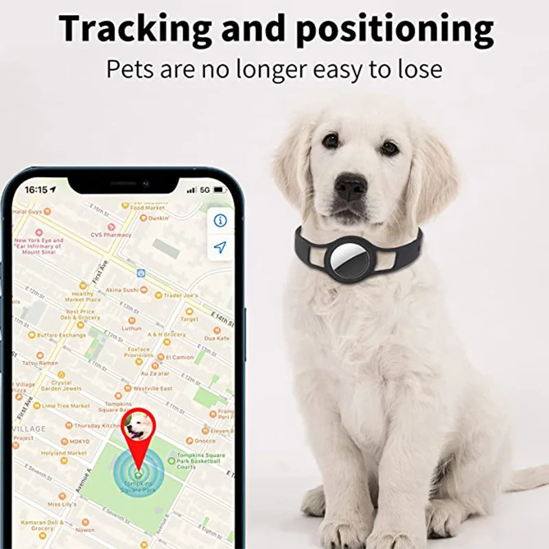Защитный чехол AirTag для домашних животных силиконовый на шею с ремешком