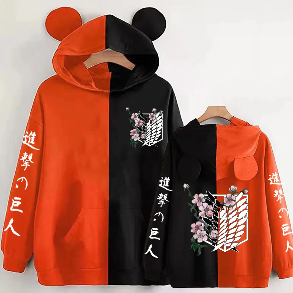 Рождественские толстовки с аниме атака на Титанов для мужчин кавайная уличная