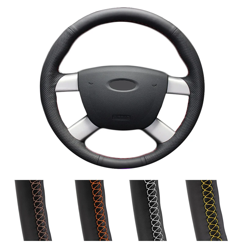 Кожаная рулевая Накладка для Ford Kuga чехол рулевого колеса - Цена: 899