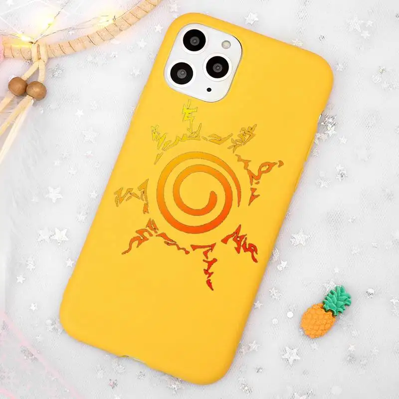 

Naruto Kakashi COOL Phone Case Candy Color Yellow for iPhone 11 12 pro XS MAX 8 7 6 6S Plus X 5S SE 2020 XR