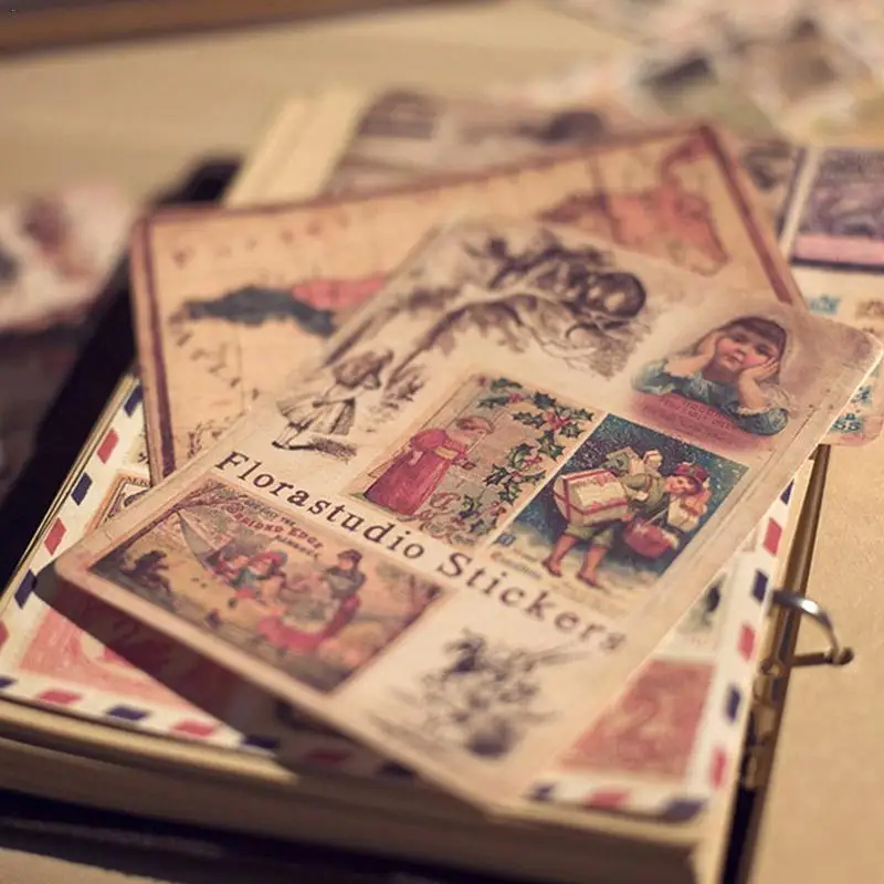 

Retro Nostalgic Stickers Antique Map Stamp Scrapbook Poster Planer Stickers Hand Stamp Map Table Decoration Poster Diy Pock M5y9