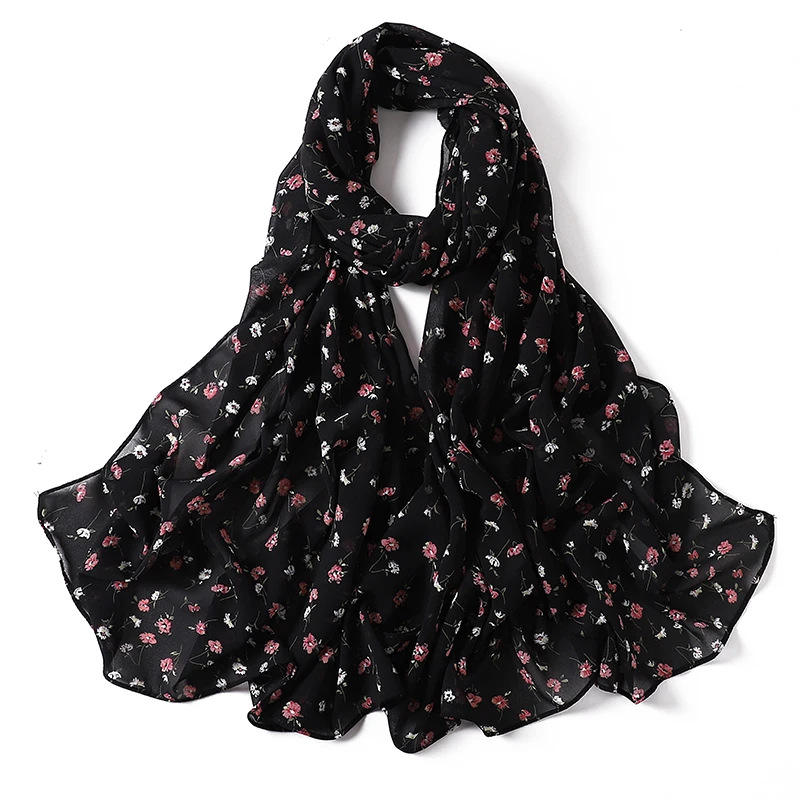 

Новые печатные хиджабы шаль пузырь шифон Дизайн Цветок мусульманские платки шарфы головной платок Обертывания тюрбаны длинные шарфы