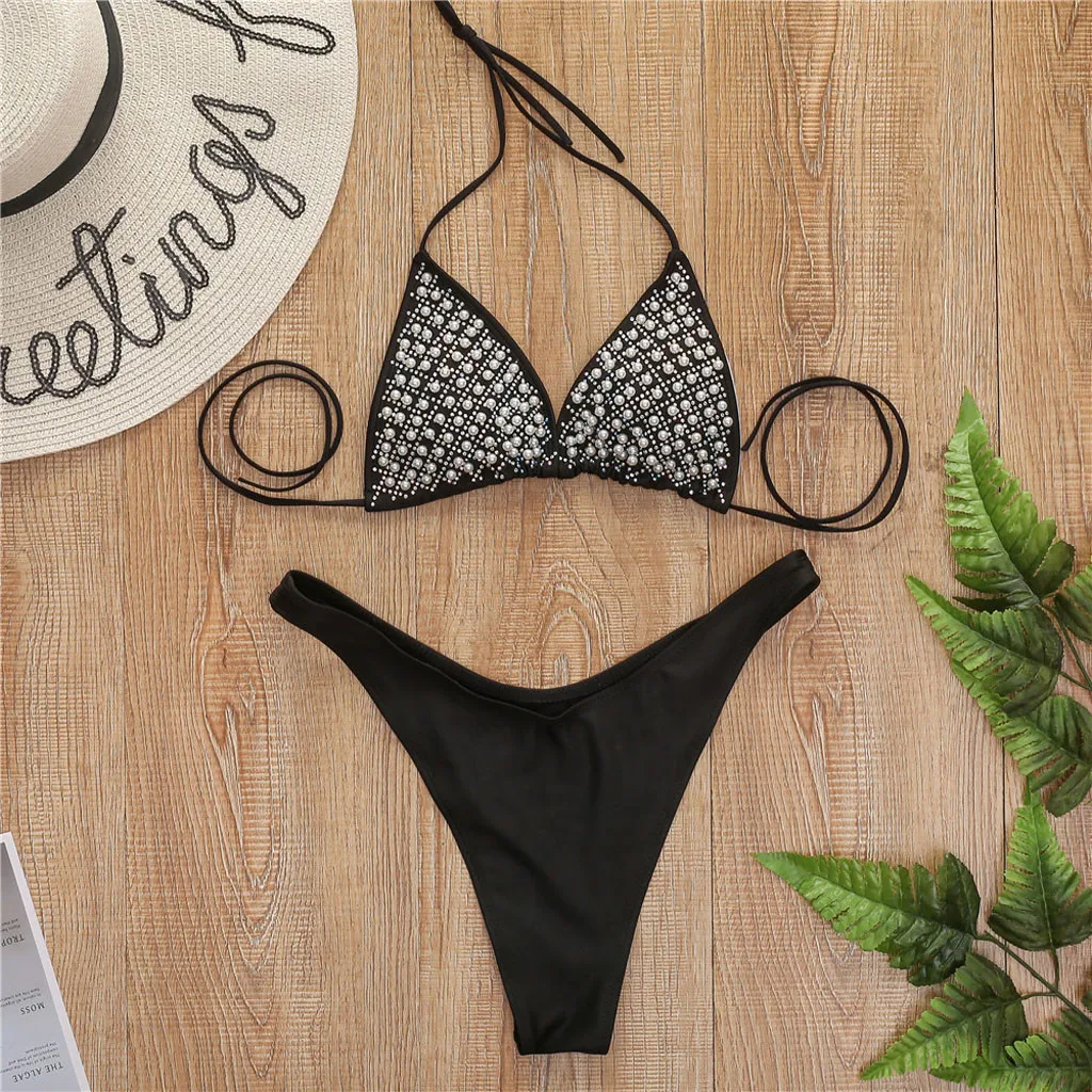 Женский купальник Kancoold бандо комплект бикини с бисером пуш ап Бразильская