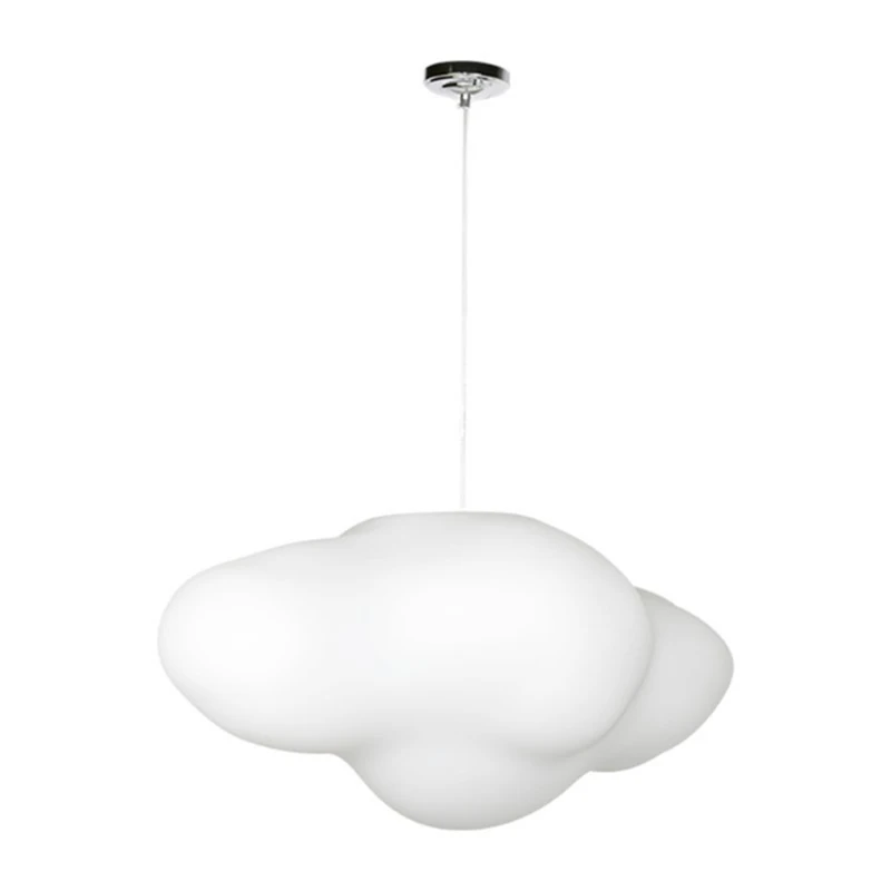 

Creative white plastic floating cloud chandelier for children's room decoration LED 16 color remote control dimming hanging lamp