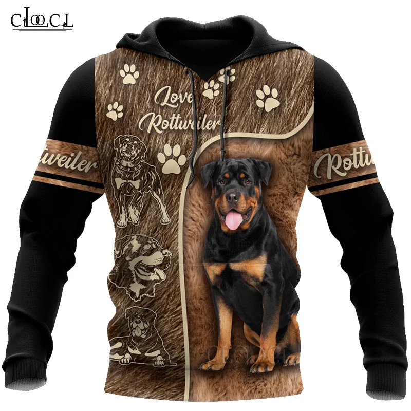 

CLOOCL Beautiful Animal Love Rottweiler 3D Print Mens Hoodie Harajuku Fashion Sweatshirt Unisex Casual Pullover Drop Shipping