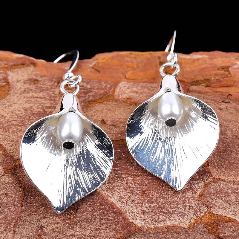 Женские серьги подвески с искусственным жемчугом Z4M124|Серьги-подвески| |