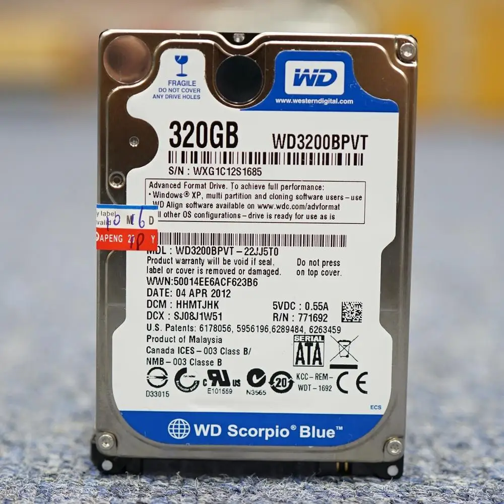 Внутренние жесткие диски WD для ноутбука диск 500 Гб 80 ГБ 160 250 320 1 ТБ HDD SATA rpm 8 Мб |