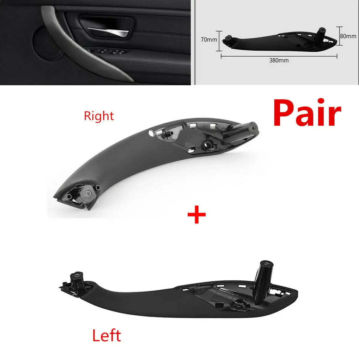 Черная ручка пластиковая дверь-Потяните АВТОМОБИЛЬ пара левая передняя