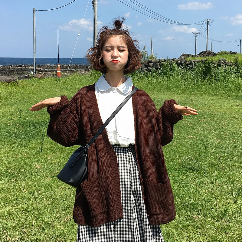 Новинка женские свитера оверсайз Осень зима модные повседневные Однотонные