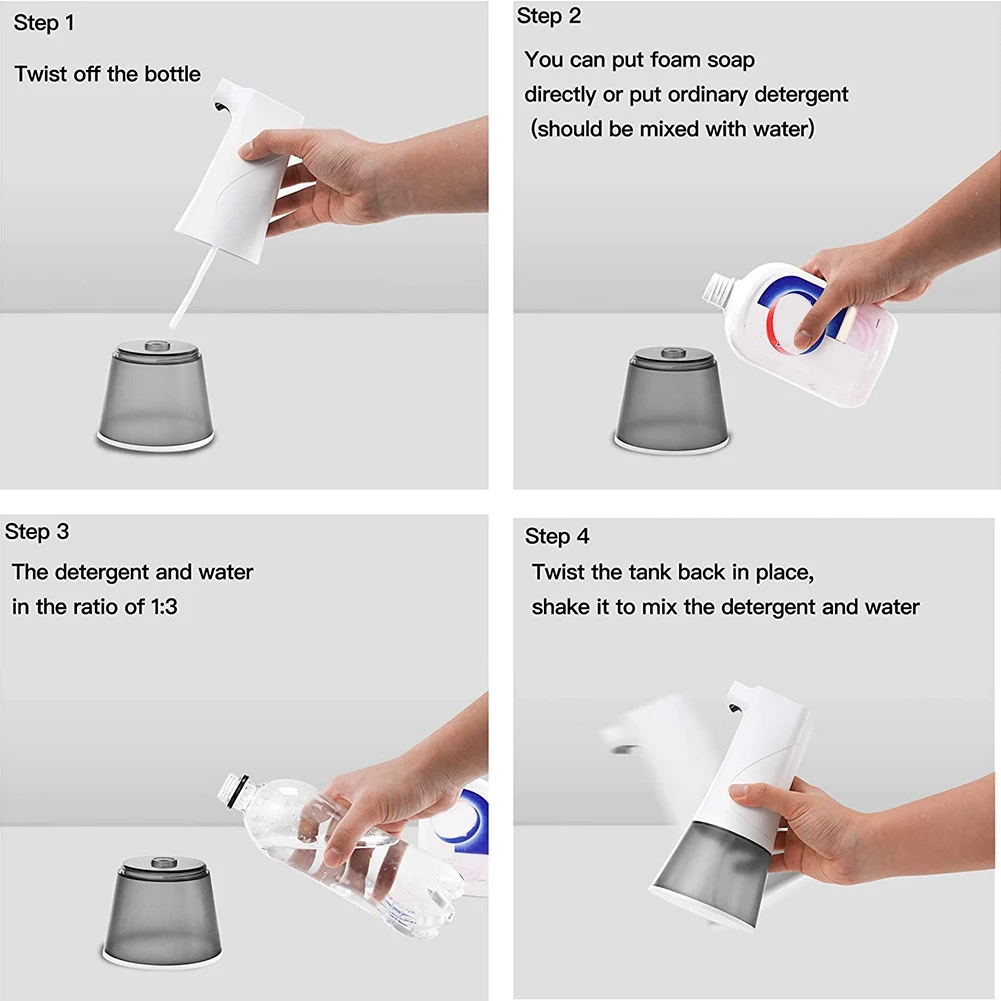 

Automatic Soap Dispenser USB Charging Infrared Sensor Hand Washer Bathroom Touchless Sanitizer With Wall-Mounted Holder