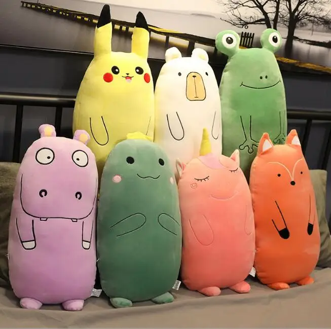 Симпатичные плюшевые игрушки в виде динозавра единорога лягушки лисы бегемота