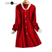 womens fashion dress classic elegant womens autumn and winter wool knitted dress for new year 2022