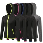 Женские спортивные куртки для бега, кофта на молнии с длинным рукавом, дышащая кофта для тренажерного зала, йоги, фитнеса, быстросохнущая уличная куртка для бега