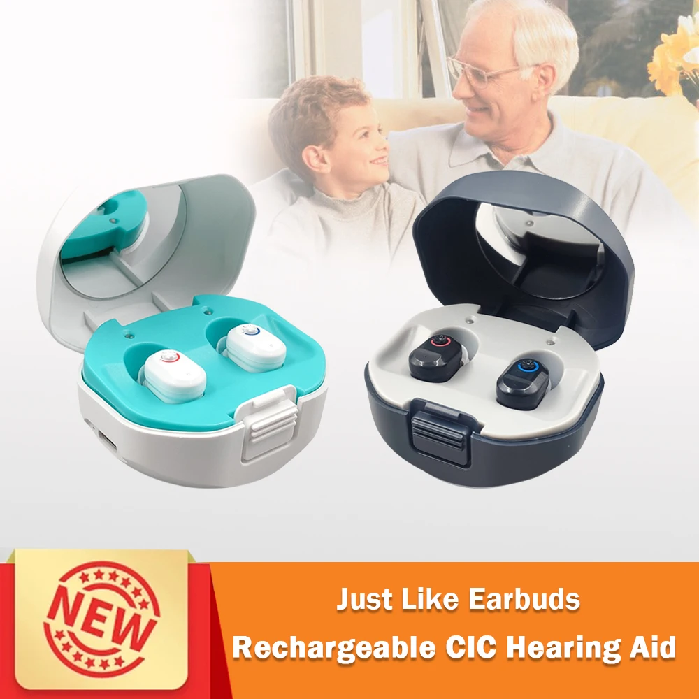 Заряжаемый слуховой аппарат мини-размера 1 пара невидимые наушники с зарядным