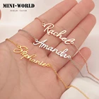 Персонализированный именной браслет Mini-World, ювелирные изделия из нержавеющей стали для женщин и девушек, индивидуальный именной браслет, уникальный очаровательный Вечерние
