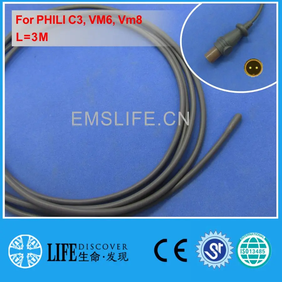 

2019-Pediatric esophageal or rectal temperature probe for PHILI C3, VM6, VM8 patient monitor