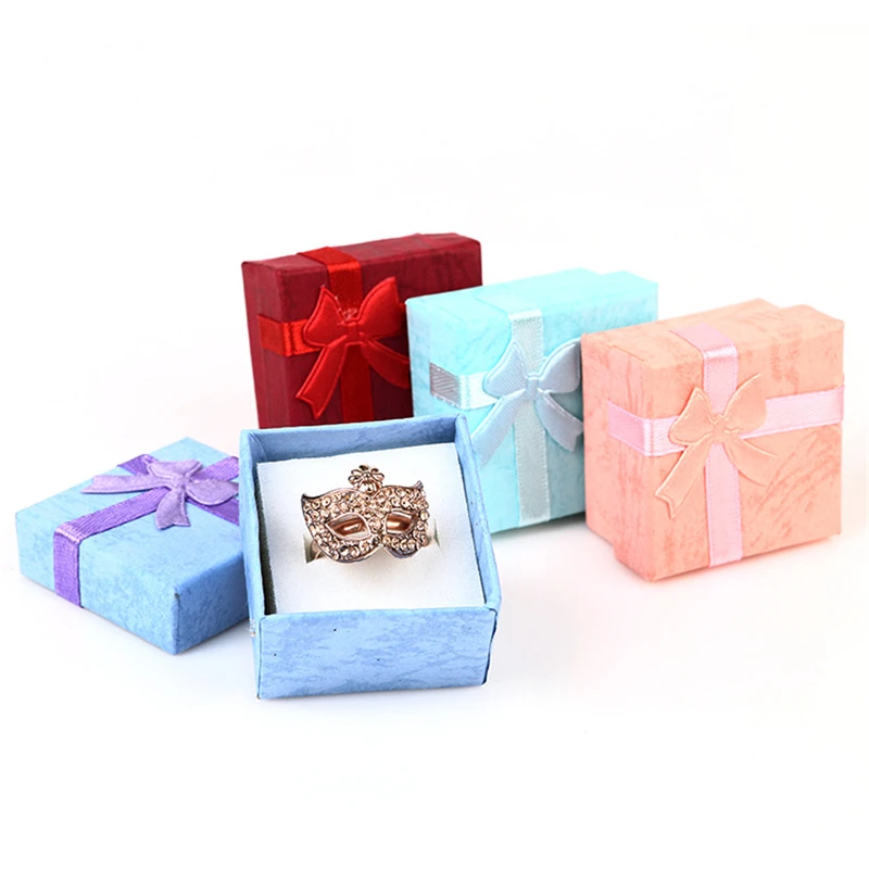 

Cheap 2020 New 4*4*3cm Jewelry Ring Earring Watch Necklace Small Blue Carton Present Gift Box Case