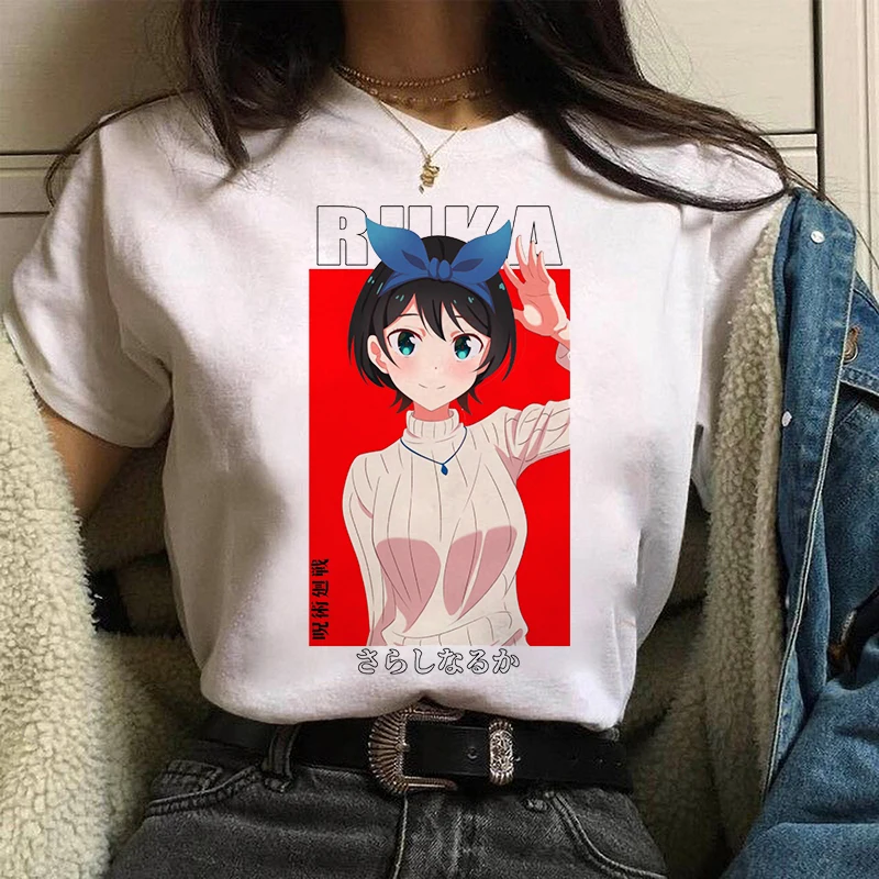 

Oversized Kanojo Okarishimasu Japanese Top Cotton Anime Comics Kawaii Cartoon Manga Graphic t shirt Tee Female/Man T-Shirt