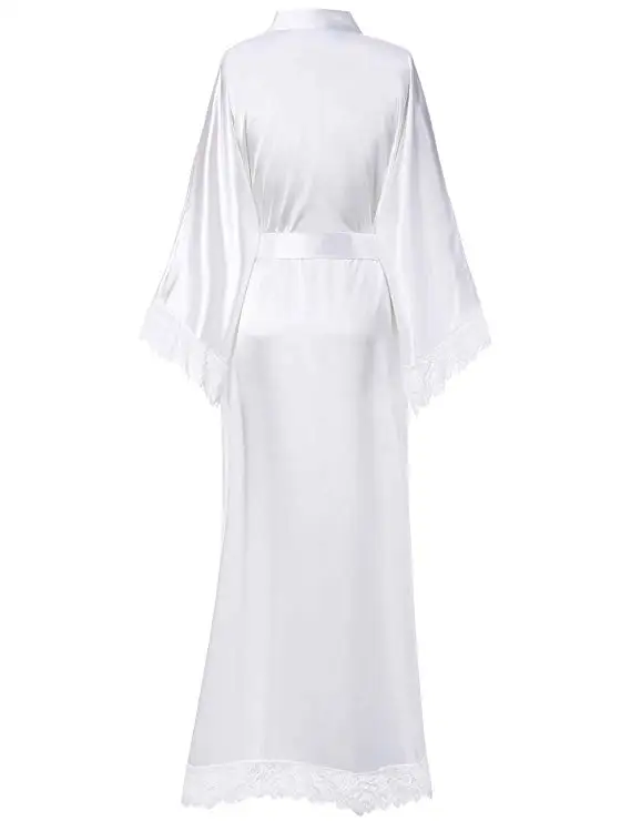 Платье-кимоно женское длинное кружевное пикантный банный халат нижнее белье