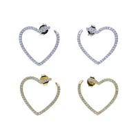 2021 new fashion jewelry girlfriend gift micro pave cz heart shaped circle hoop earring new
