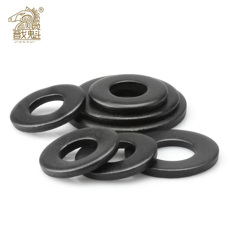 5/50pcs M2 M2.5 M3 M4 M5 M6 M8 M10 M12 M14 M16 M20 M22 M24 GB97 DIN125 Black Grade 8.8 Carbon Steel Flat Washer Plain Gasket Pad