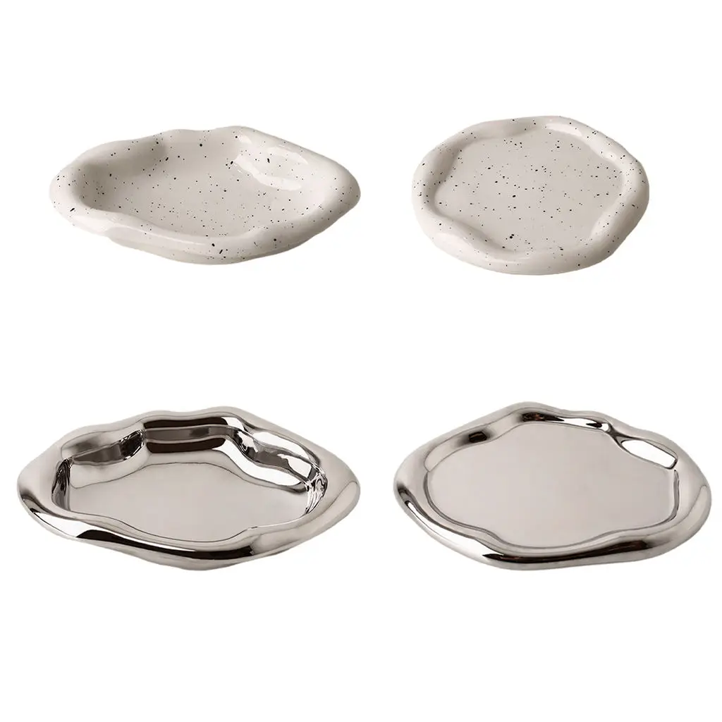 

Декоративный поднос для ювелирных изделий, керамический бытовой поднос для закусок, десертная тарелка, органайзер для украшений на стол