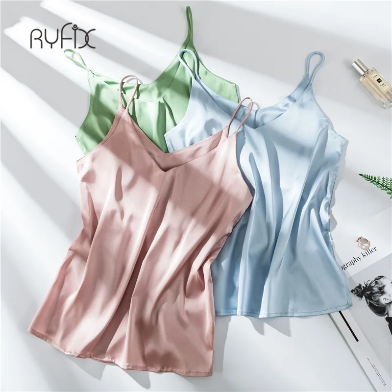 Топ на тонких бретелях Ryfix Женский с V-образным вырезом без рукавов из атласного