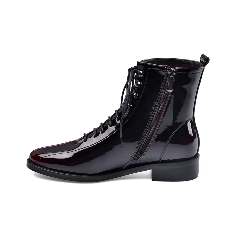 Женские ботильоны из натуральной кожи на шнуровке с градиентом | Обувь