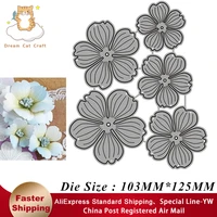 5pc 3d flowers combination metal cutting dies stencil diy scrapbooking album paper card template mold embossing craft decoration