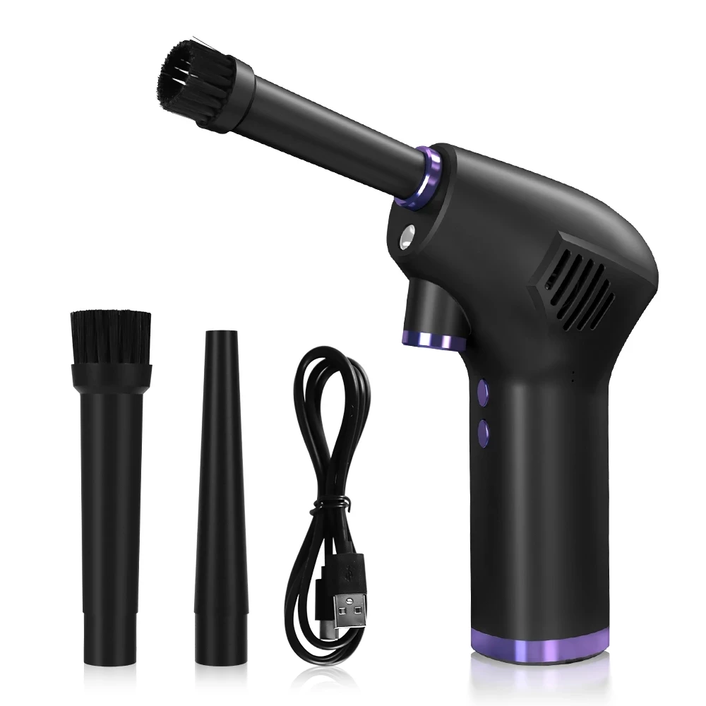 Cordless Air Duster for Computer Laptop Rechargeable Car Vacuum Cleaner Compressed Air Blower Cleaning Tool For Keyboard Sofa