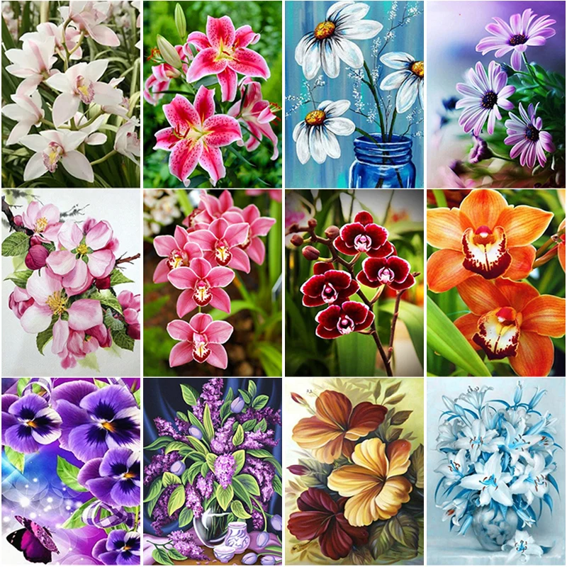 

Алмазная живопись 5D «сделай сам», вышивка с цветами, пейзаж, вышивка крестиком, полноразмерная картина, подарок для домашнего декора