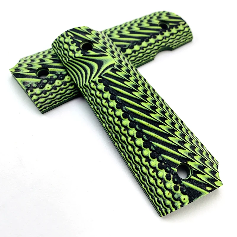2Pieces 1911 grips Green G10 Handle Grips Patch Custom Grips CNC Handle Grips