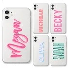 Персонализированный прозрачный чехол с монограммой с инициалами на заказ для iphone 11 12 13 Pro Max mini X XR XS MAX SE 2020 6S 7 8 Plus, чехол из ТПУ