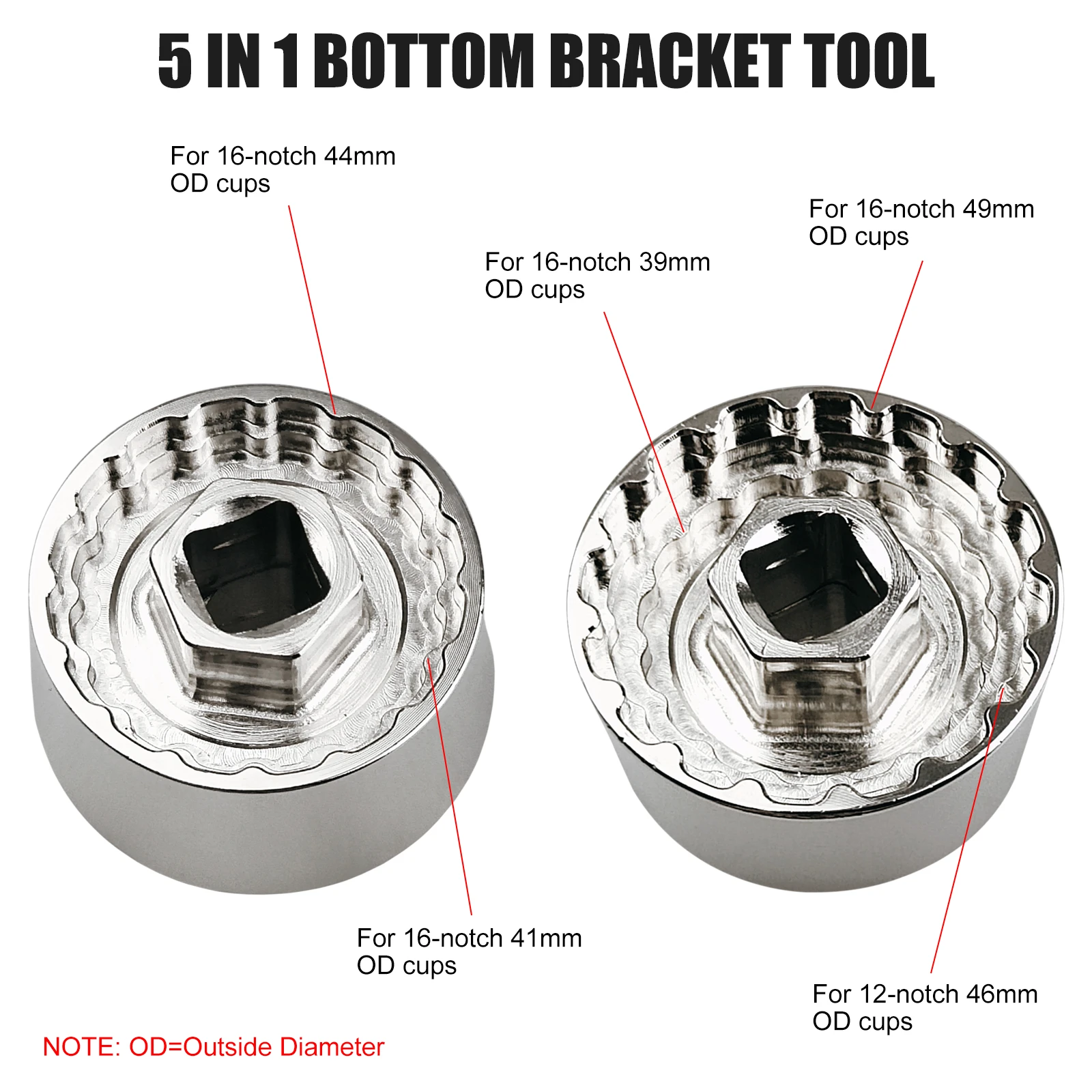 

BT048 Bkie 5 In 1 Bicycle Bottom Bracket Installation Remover Tool Bike Bottom Bracket Cup Tool Cycling Tool
