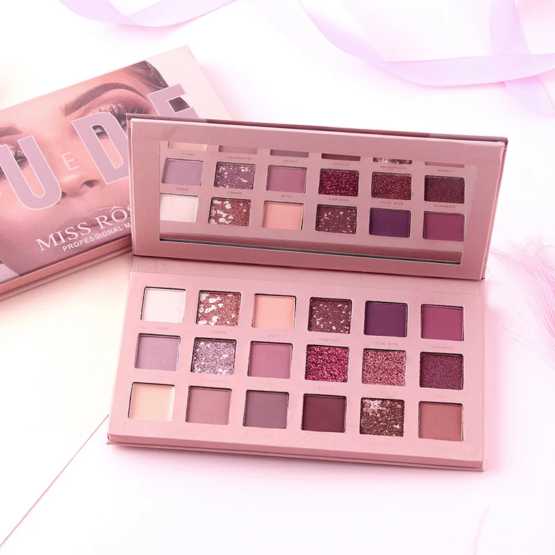 

18 Colors Eyeshadow Palette Shades Shimmer Glitter Eyeshadow Pallet Metallic Makeup Palette Long Lasting Waterproof Eye Shadow