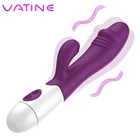 Фаллоимитатор VATINE Rabbit для женщин, анальный и вагинальный массаж точки G, Женский мастурбатор на батарейках, двойные вибрирующие Вибраторы, интимные игрушки