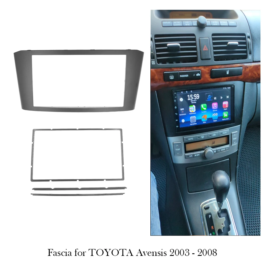

2 Din Car Adapter Radio Fascia For TOYOTA Avensis 2003 - 2008 DVD Stereo Frame Mount Dash Installation Bezel Trim Kit