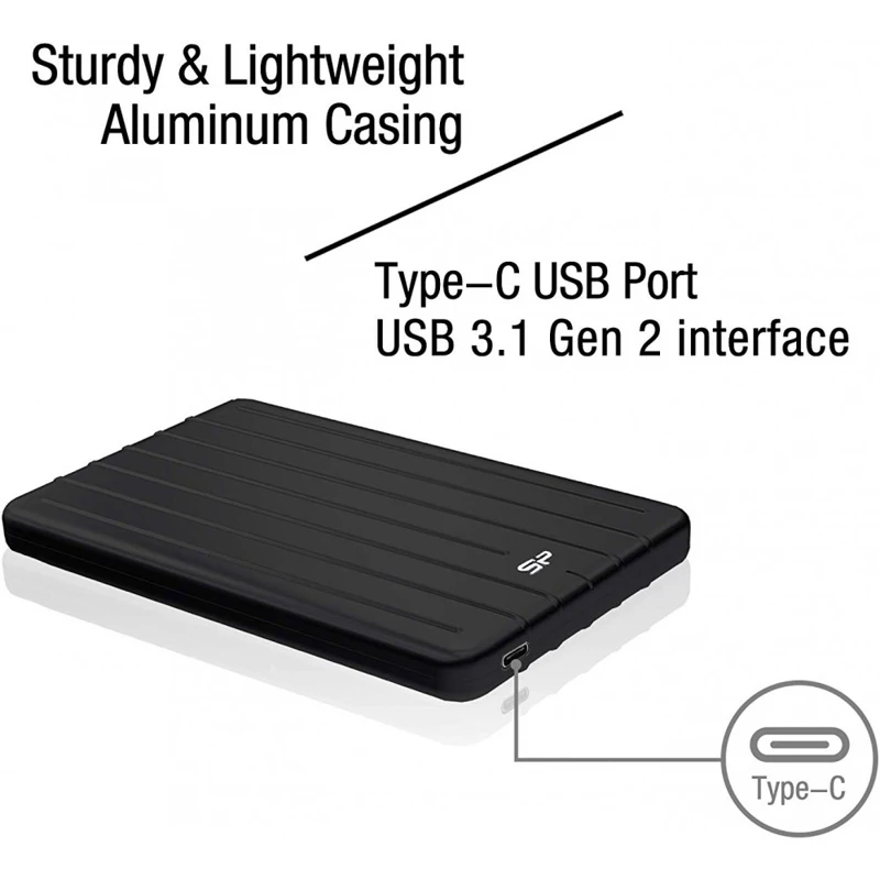 Внешний SSD накопитель Silicon Power Bolt B75 Pro SP512GBPSD75PSCK 512GB USB 3.2 Type-C 2.5&quot Black | Компьютеры и