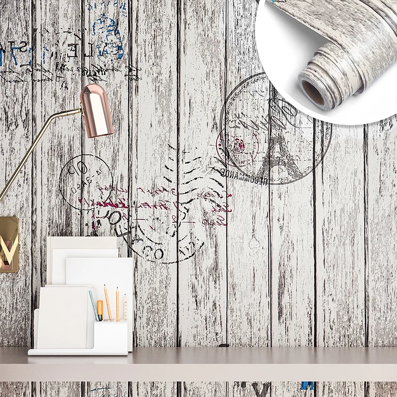 

Waterproof Self Adhesive Wallpaper Vinyl Contact Paper Wood Wallpaper For Bedroom Wardrobe Sticker Furniture Home Improvement