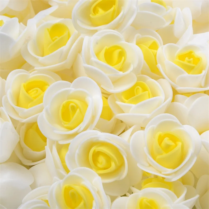 50 шт. двойной Цвет мини из вспененного полиэтилена голова искусственные розы
