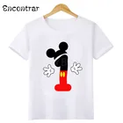 Футболка с принтом имени ребенка, с изображением мыши, для мальчиков и девочек, с днем рождения, с цифрами 1-10, с бантом, модная футболка, детские топы