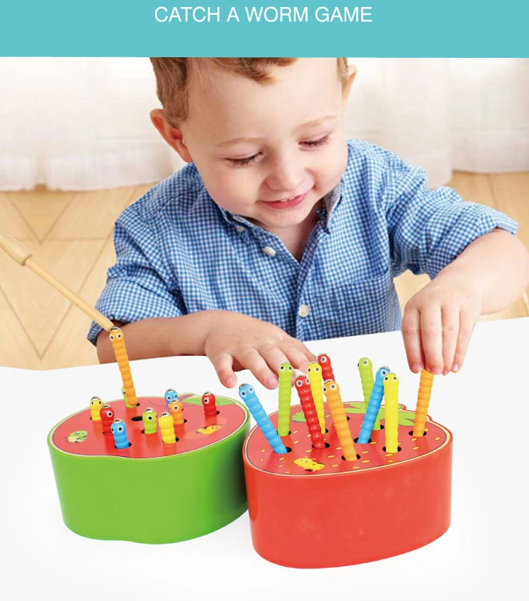 Обучающая деревянная игрушка Монтессори с зажимом для тренировок бусины рыбалки