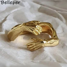 New Romantic Love Hug Rings Jewelry Creative Love Forever Open Finger Adjustable Hand Ring For Women Men Fashion Ring Jewelry