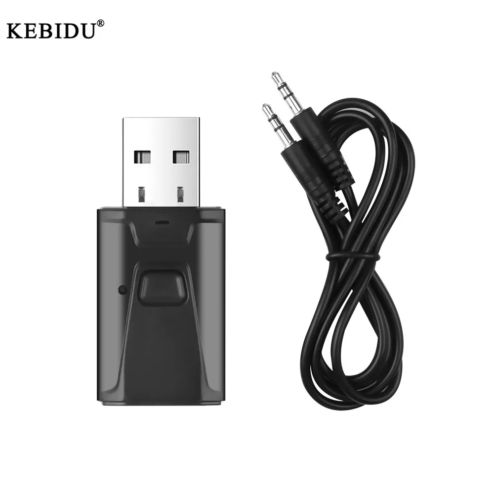 

Kebidu Mini Wireless Bluetooth 5.0 Adapter USB Transmitter Receiver Music Audio for PC TV Car Hands-free 3.5mm AUX Adaptador
